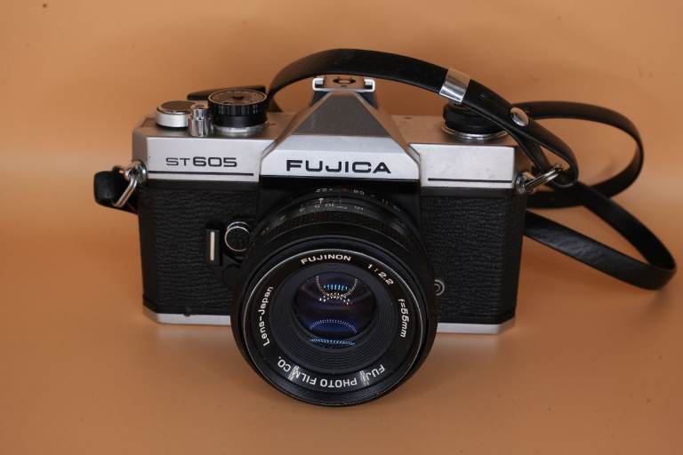 Fujica ST605 vintage film camera with original strap and carry case