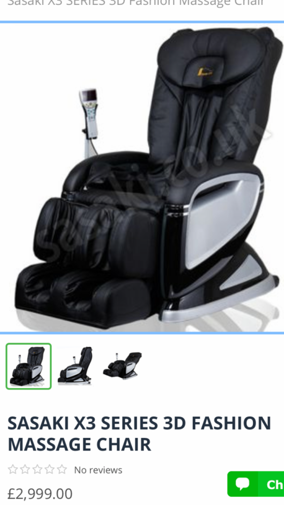 Massage chair Sasaki 3 series Therapeutic massage chair £995
