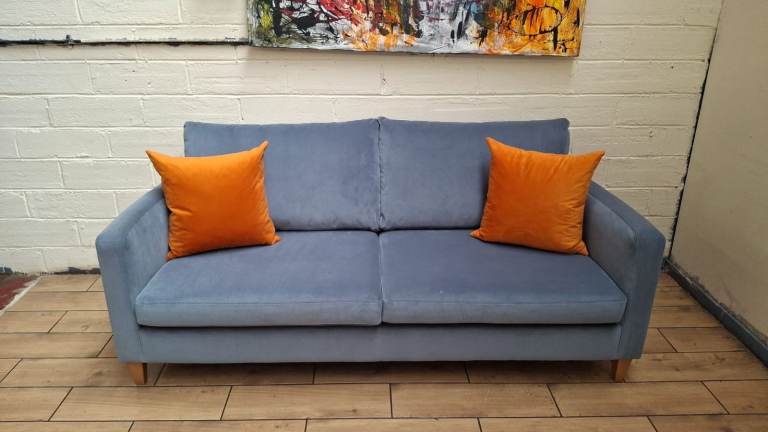 John lewis Bailey 2 seater sofa in blue velvet RRP £1400