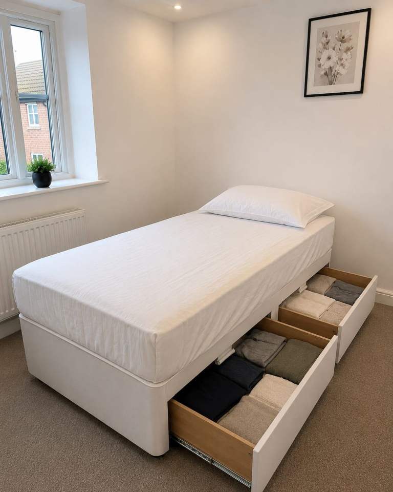 🛏️ Elegant White Storage Bed with Mattress | 4 Drawer Divan Bed | Free Delivery