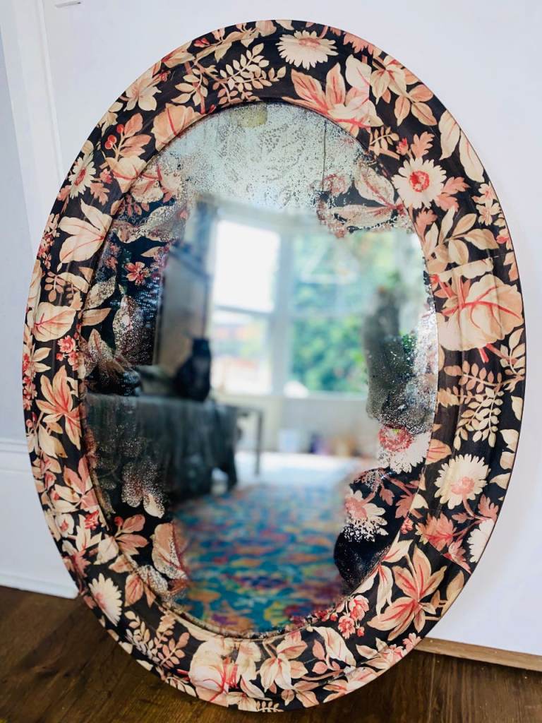 Beautiful Decorative Floral Design Mirror: Height 33.5 inches x Length 26 x width 1.5 inches 
