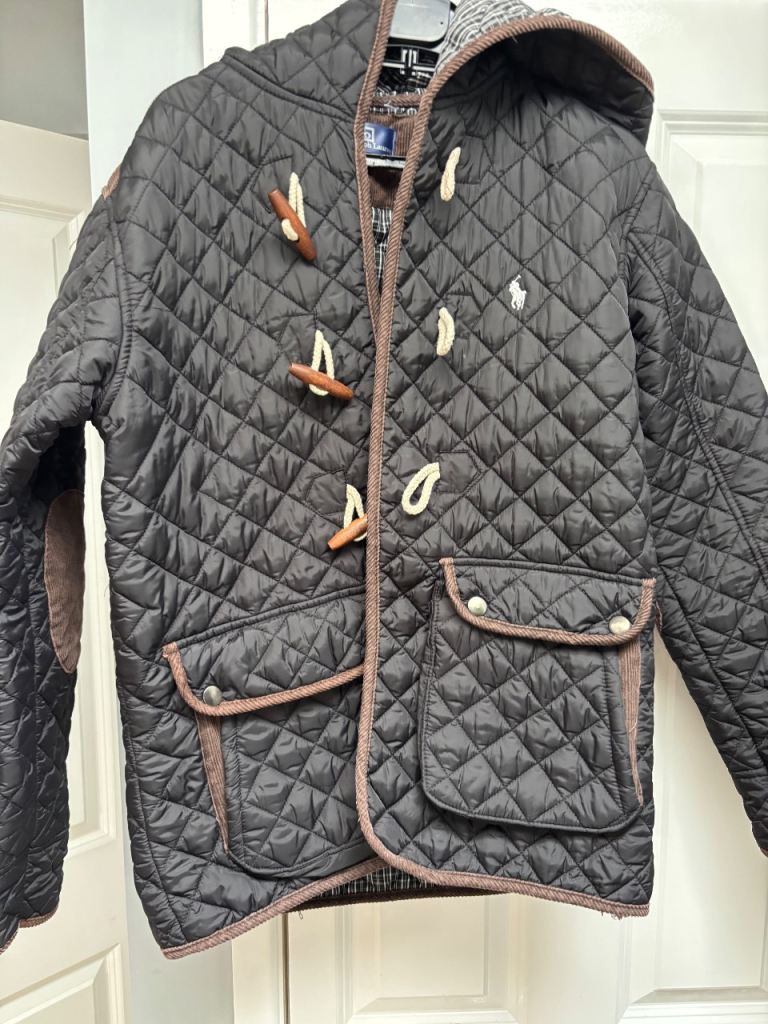 Ralph Lauren Quilted Duffle Jacket – Black, Good Condition