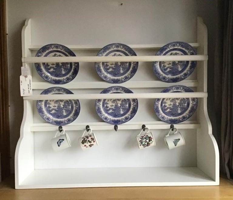 House Doctor Denmark White Scandinavian Plate and Cup Display Rack.
