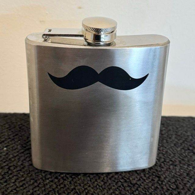Moustache Design Stainless Steel Hip Flask £10.