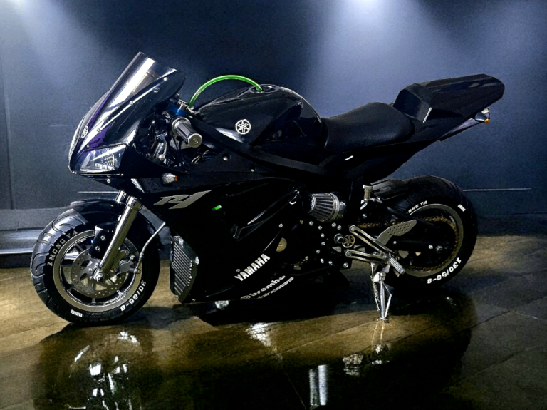  midi moto Yamaha YZF R1 replica black 4 stoke Super Pocket Motorbike 