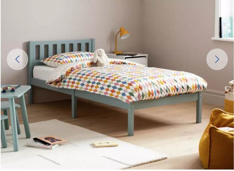 Habitat Ronnie Single Bed Frame + Mattress – Duck Egg Blue