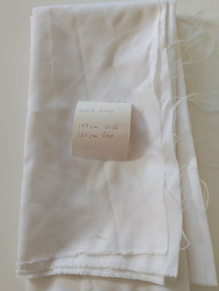 Lining fabric. White