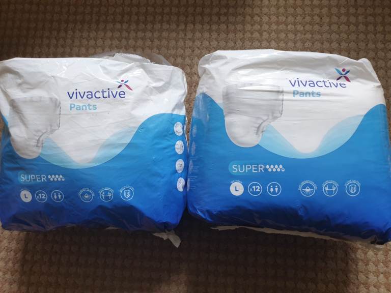 New Vivactive 18 men's incontinence pants super, size large 