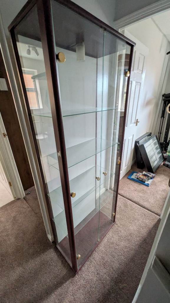 Glass Display Cabinet - Brown