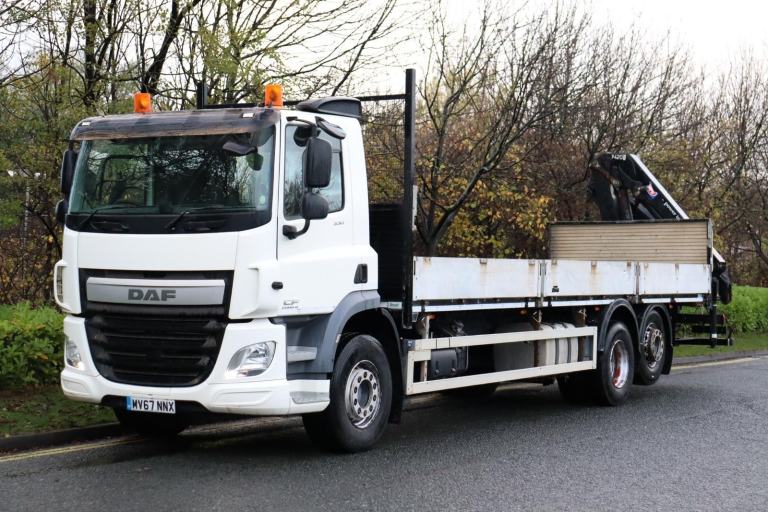 DAF CF 330 6X2 HMF 1420 28FT DROPSIDE CRANE (2017)