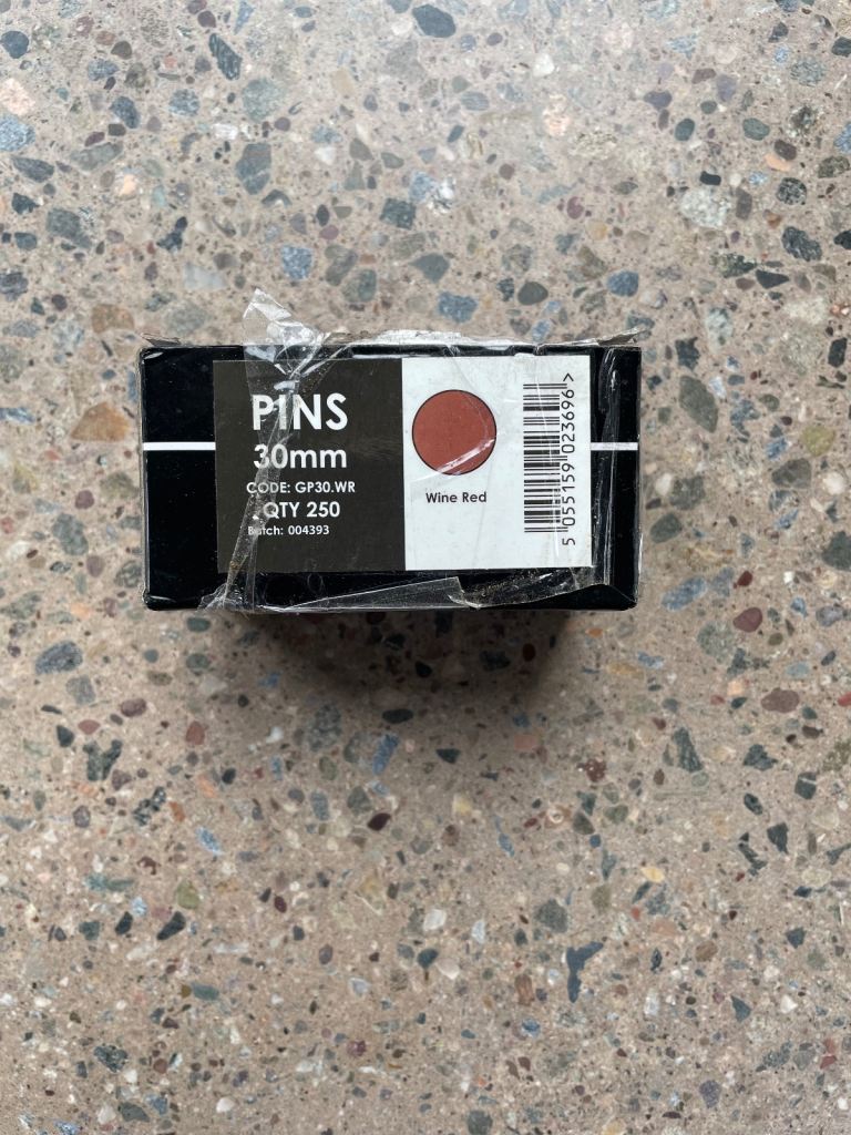 Poly Top Stainless Steel Nails 30mm Wine Red