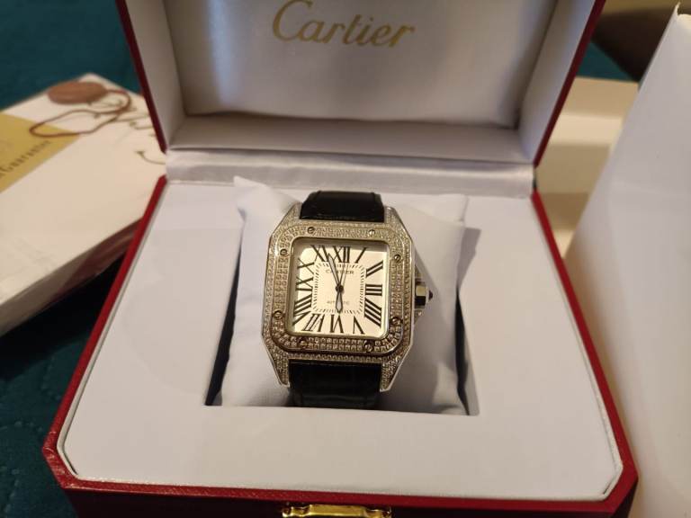 men cartier sonto watch super lux iced