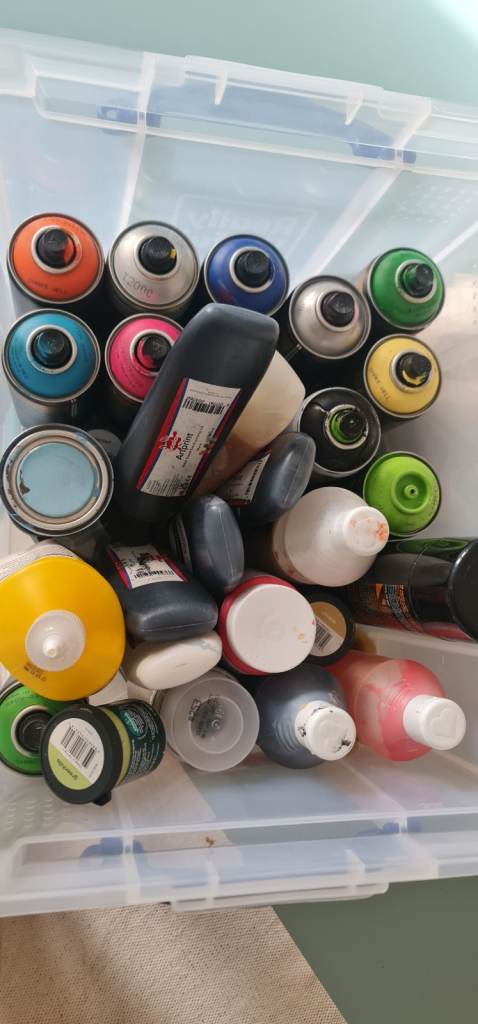 Spraypaints, printing ink, primer