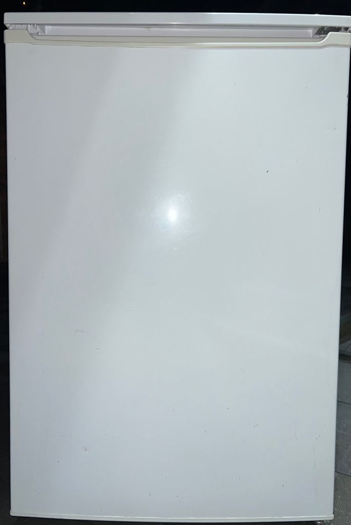 White Undercounter Fridge with Small Freezer Compartment