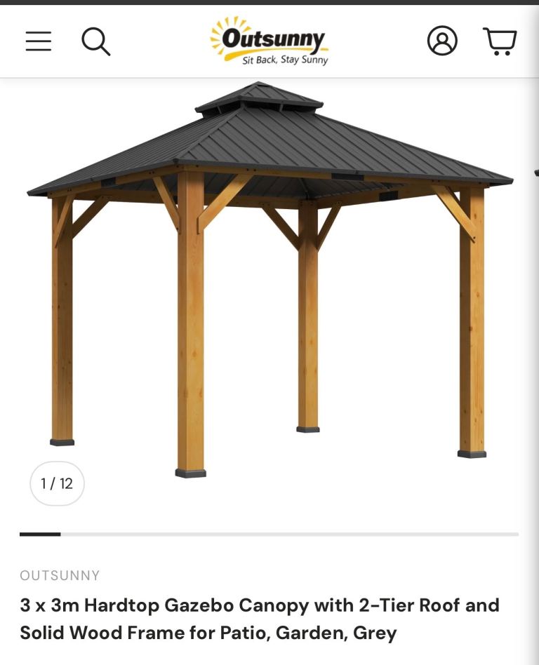 3m x 3m hardtop gazebo canopy