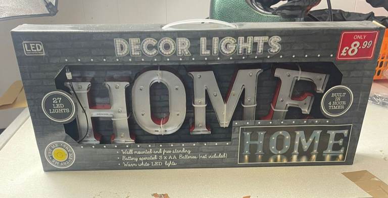 Home & Love light up signs - job lot