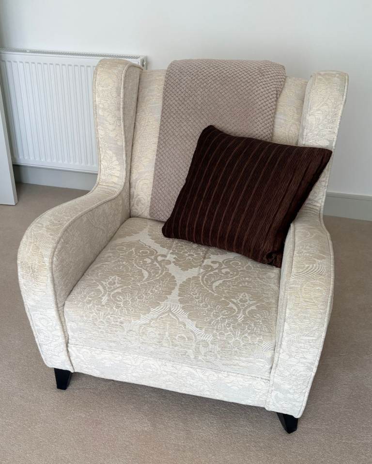 Cream Wing Back Chairs (2)