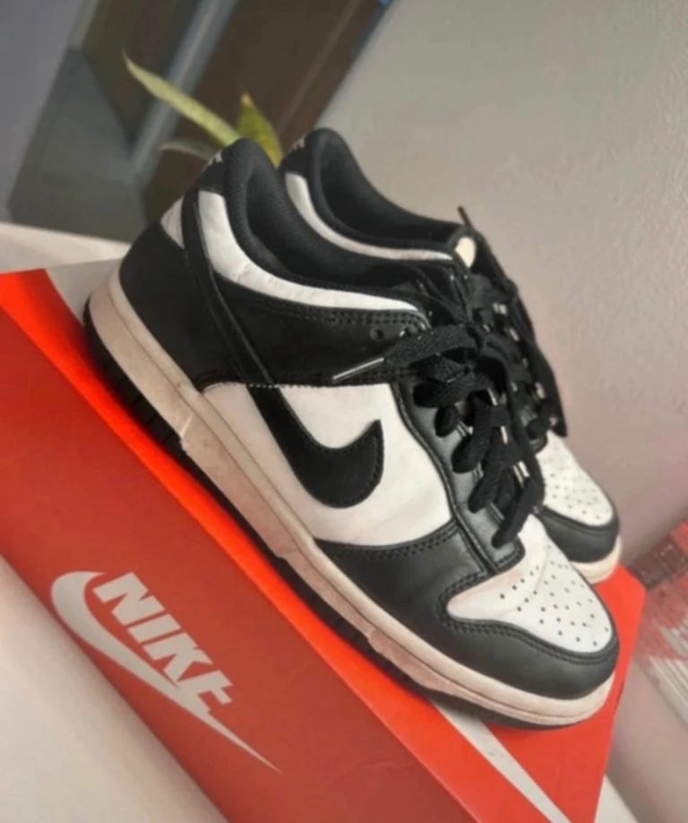 Nike Dunk Low Trainers – Black and White, Good Condition