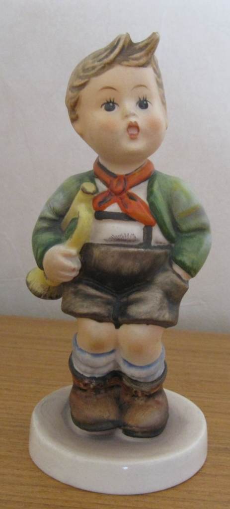 Vintage M J Hummel Figures – Village Boy and Trumpet Boy.