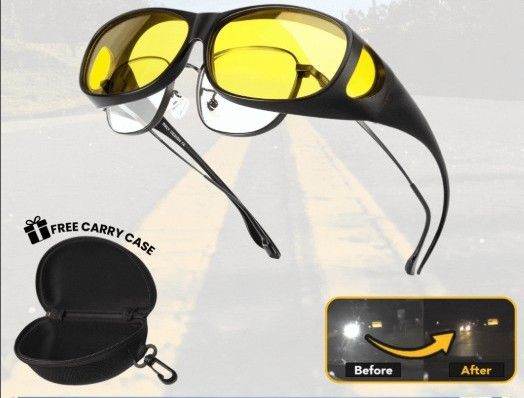 HEADLIGHT NIGHT TIME DRIVING GLASSES THAT FIT OVER PRESCRIPTION GLASSES