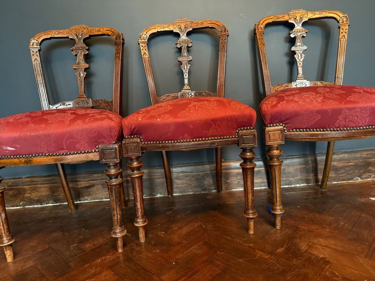 Antique Wooden Carved Dining Chairs 