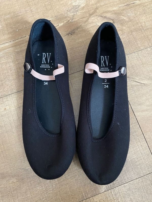 Black Kids Dance Shoes UK Size 2 (EU 34)
