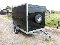 TICKNERS Karting Box Trailer with Shelfing 8' x 5' x 5' - Single Axle in Black or White