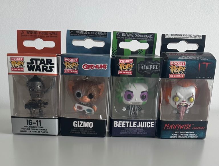 Keyrings mini pop vinyl (collect near junction 35 off M1)
