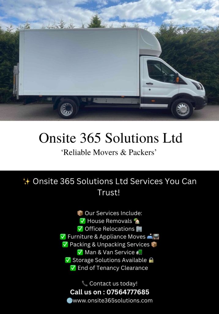 Man with Van 🚐 Windsor👍 Reliable 🏡movers n packers 📞  Onsite 365 Solutions Ltd for your move.
