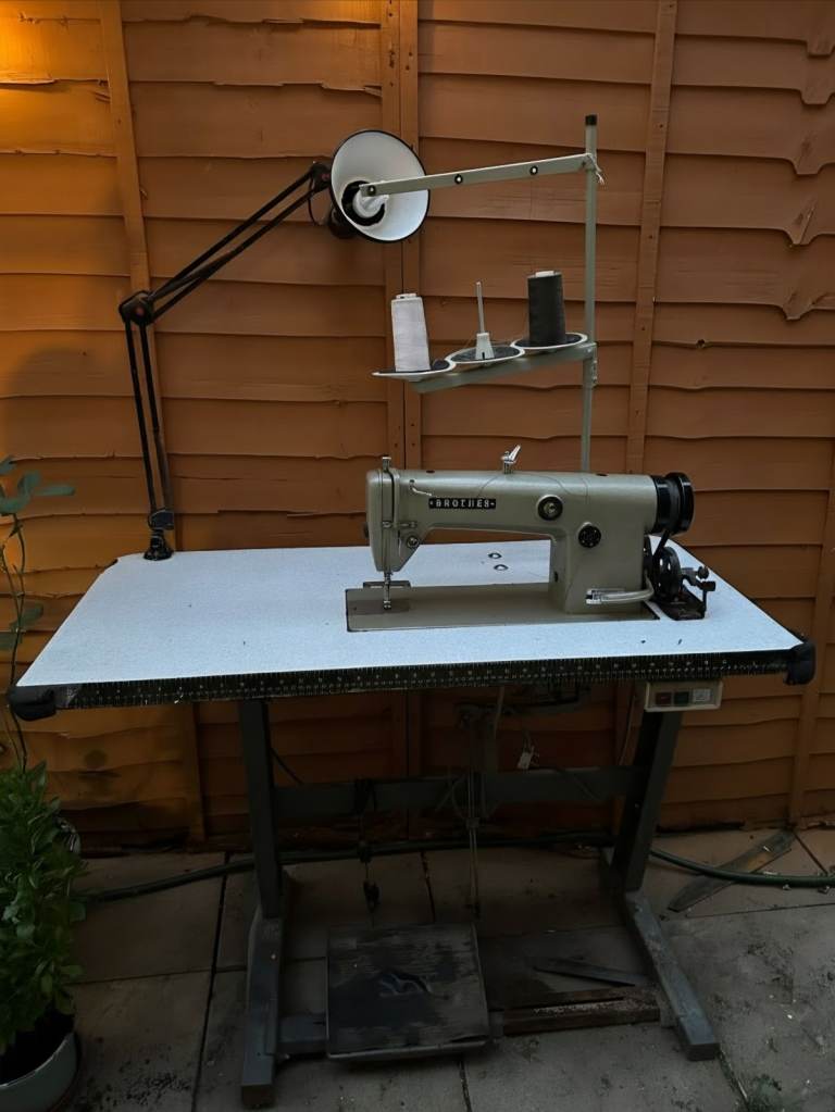 Vintage 1970s Brother DB2-B755-3 Industrial Sewing Machine & Table – One Owner