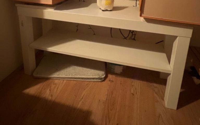 White Wooden TV Stand – Good Condition