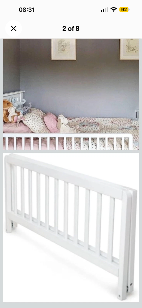 Safetots Wooden Bed Guard, 38cm High x 110cm Wide, Child/Toddler Bedrail, Safe