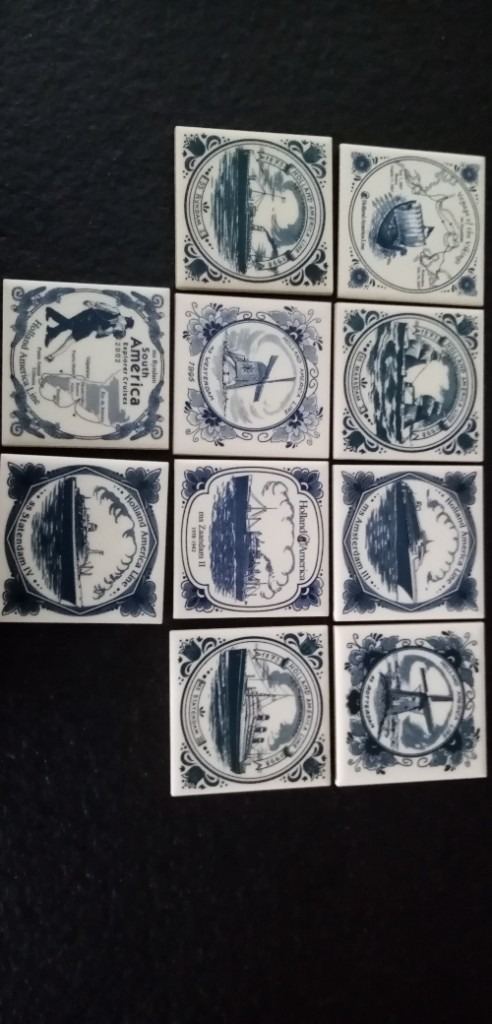 Ceramic Delft Blue Dutch Coasters