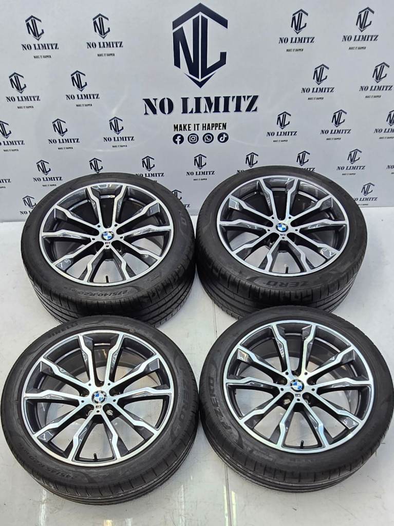 GENUINE BMW 20" 699m ALLOY WHEELS X1 X2 X3 X4 X5 G02 G02 STAGGERED 5x112 PIRELLI TYRES DIAMOND CUT