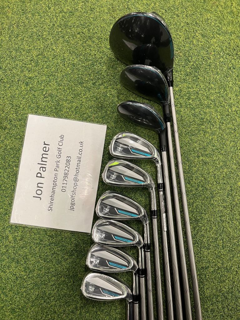 LADIES SET OF WILSON DYNAPWR CLUBS. DRIVER, FAIRWAY WOOD, HYBRID, IRONS. BRAND NEW. RRP £1100