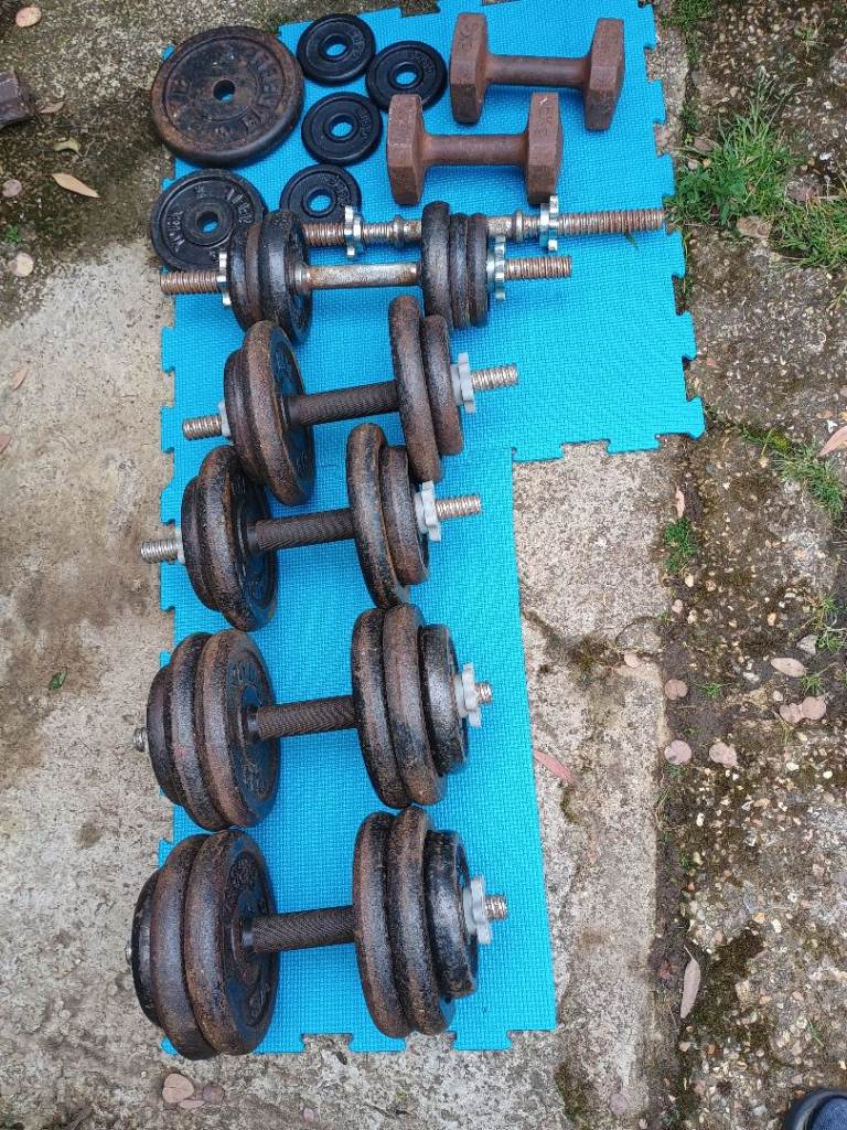 Adjustable Dumbbell Set with Weight Plates Iron over 100 kgs