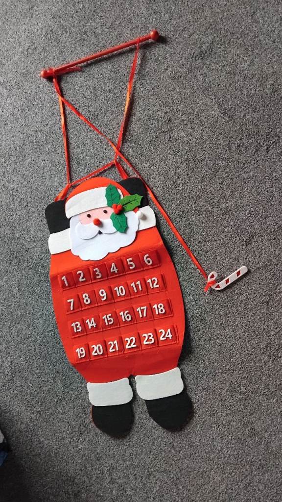 Felt Santa Advent Calendar - Santa is 28 in tall  