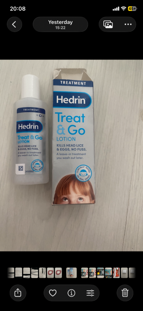 Hedrin Treat & Go Lotion – Head Lice Treatment, Unopened