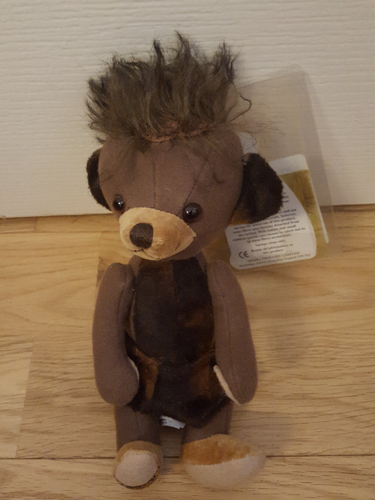 MERRYTHOUGHT CHEEKY PUNKIE WILDSIDE BROWN SUEDETTE TEDDY BEAR 9 INCH; 49/75 LTD EDITION