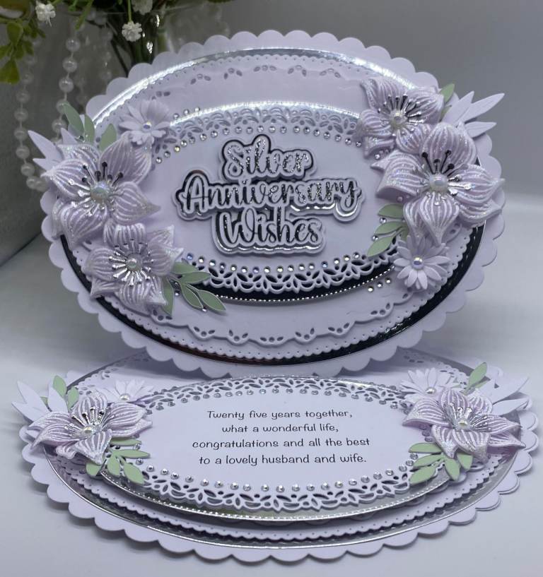 Handmade Silver Anniversary Card