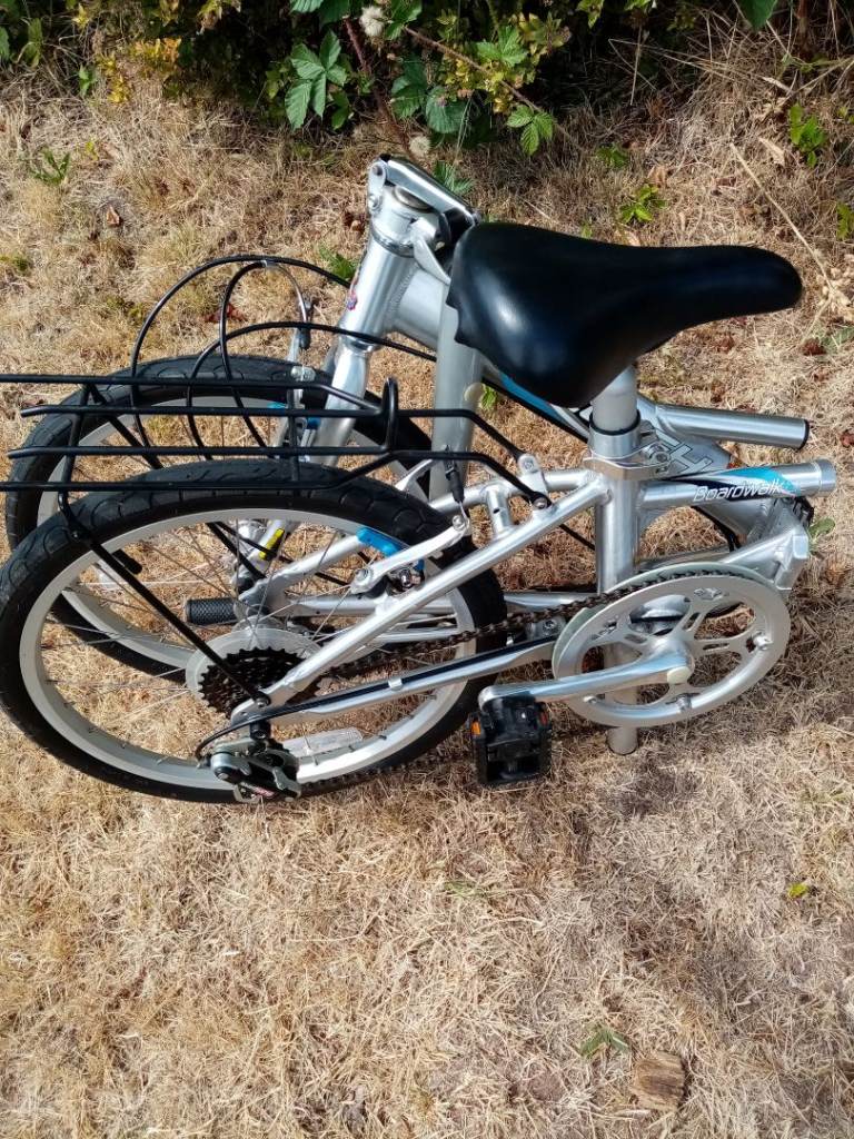 Silver Folding Bike with Rear Rack – Good Condition