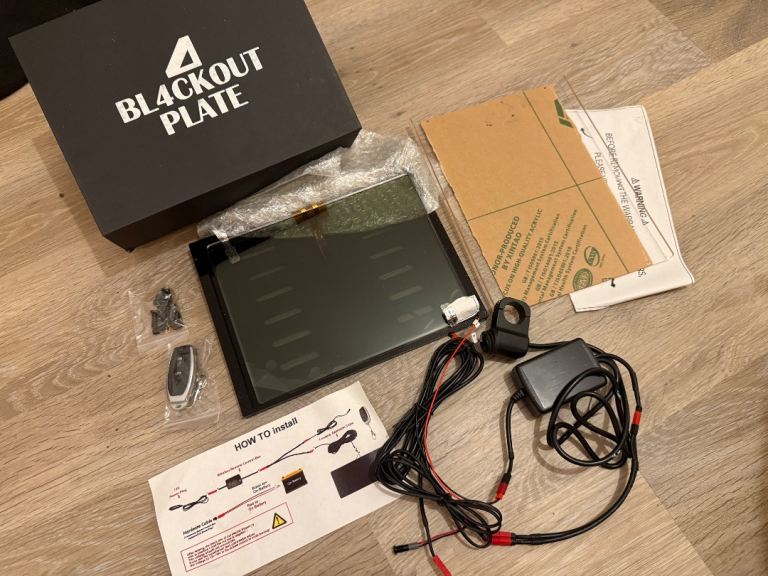 Bl4ckout Plate blackout motorcycle number plate tint flip - never used - off road use