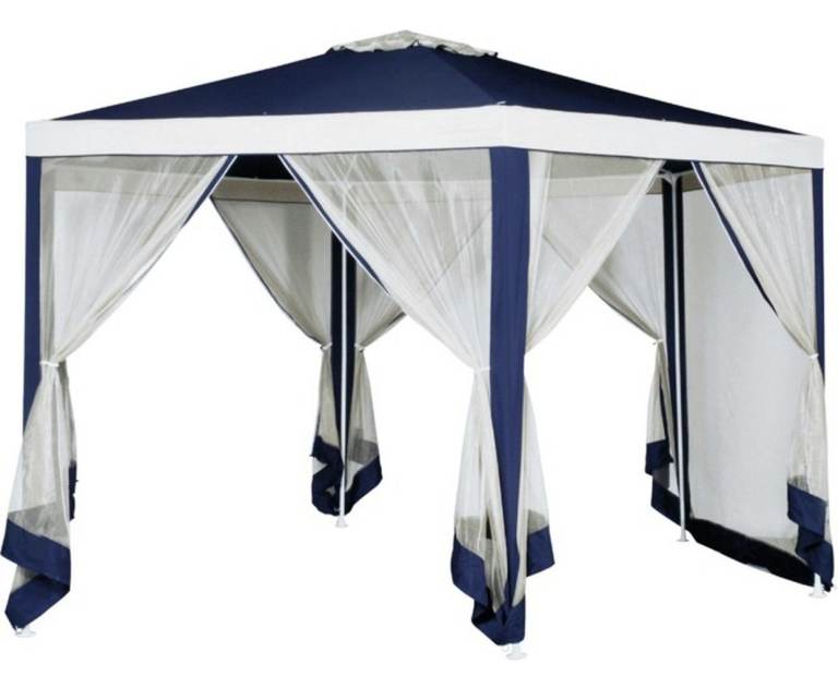 4m Hexagonal Garden Gazebo with Side Panels