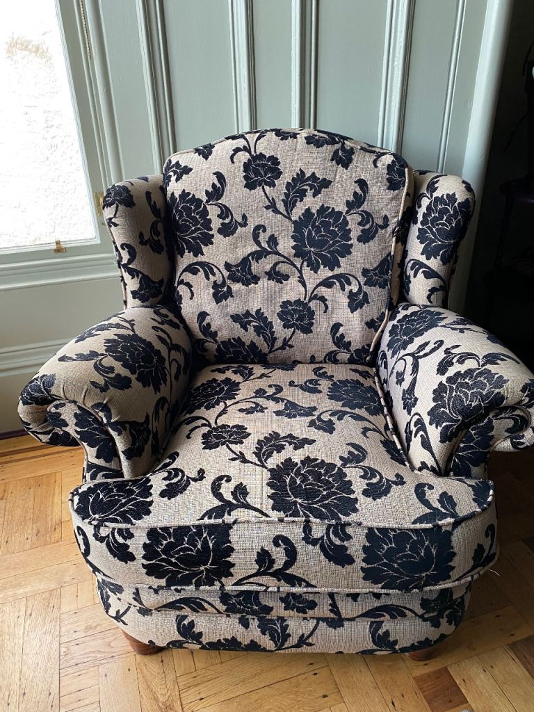 Armchair with floral print
