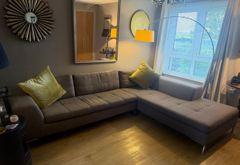 Dwell Large Grey Corner Sofa – Very Good Condition 