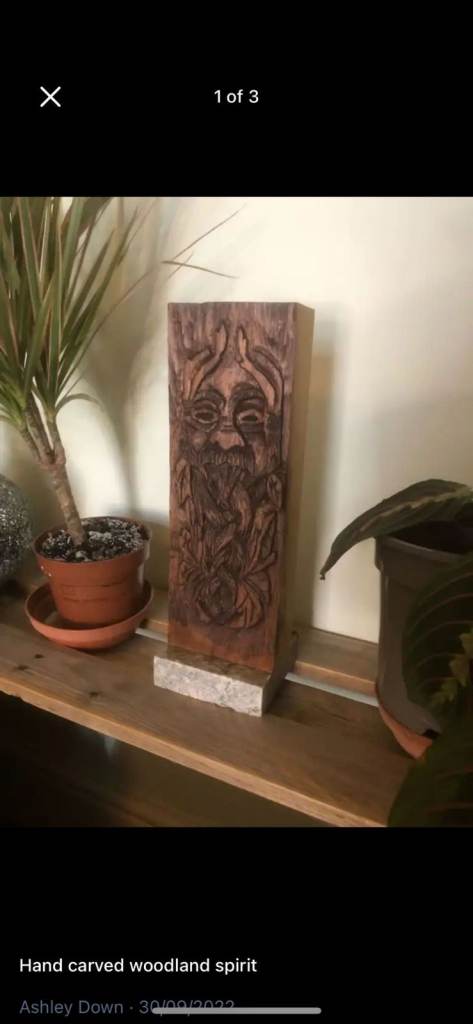 Hand carved woodland spirit