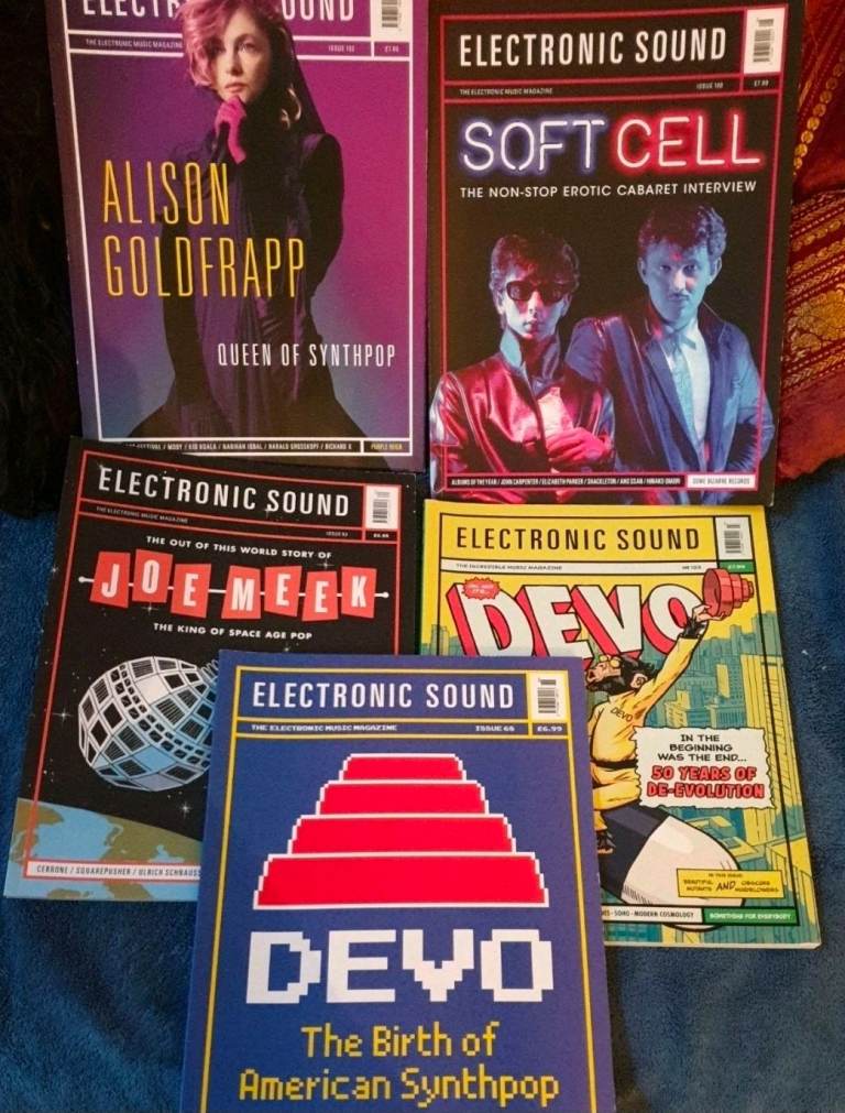 JOB-LOT of 5   "ELECTRONIC SOUND" UK MAGAZINES  DEVO, JOE MEEK, SOFT CELL etc.♡