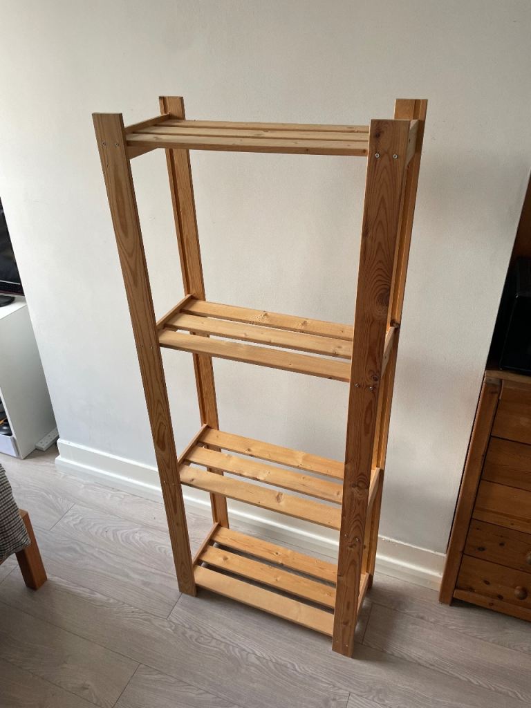 Wooden Slatted Shelving Unit (Bookcase, Storage, Shelf, Shelves) 