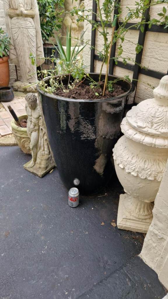 Huge Japanese salt glazed ceramic garden plant pot  