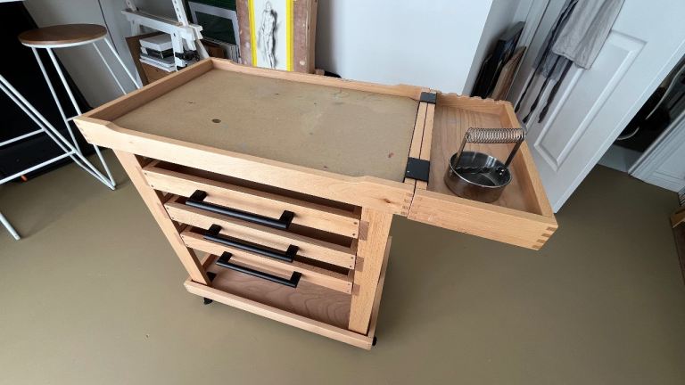 Weeden Wooden Art Studio Trolley with Drawers and Mixing Pot
